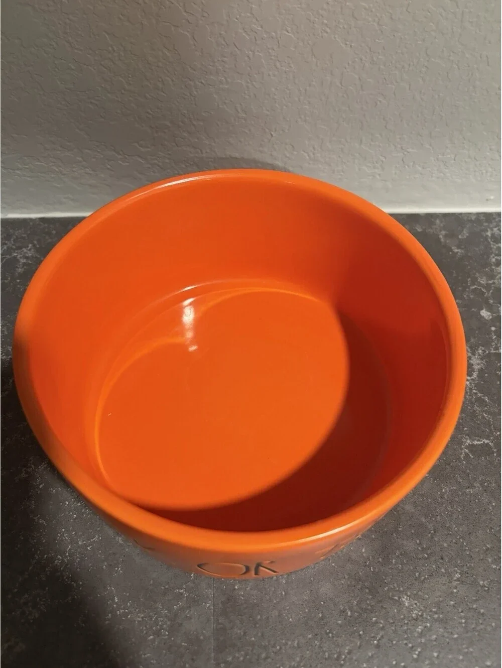 Rae Dunn Halloween CERAMIC PET Bowl LICK OR TREAT  6
